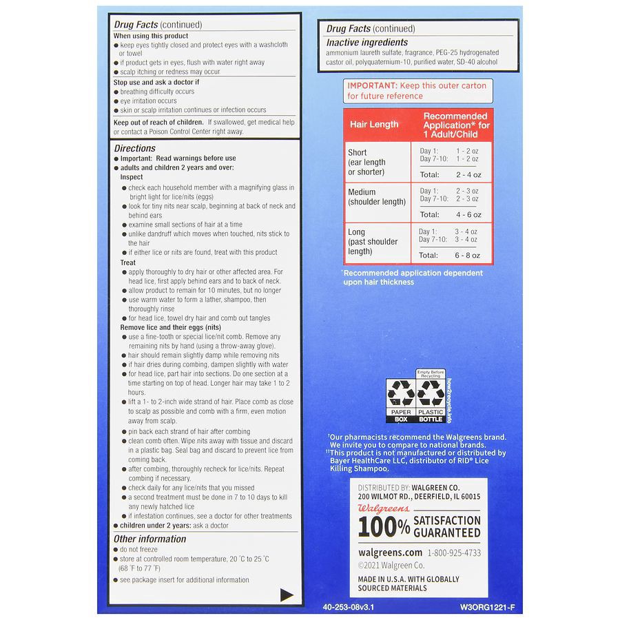 slide 5 of 5, Walgreens Lice Killing Shampoo Kit, 8 oz