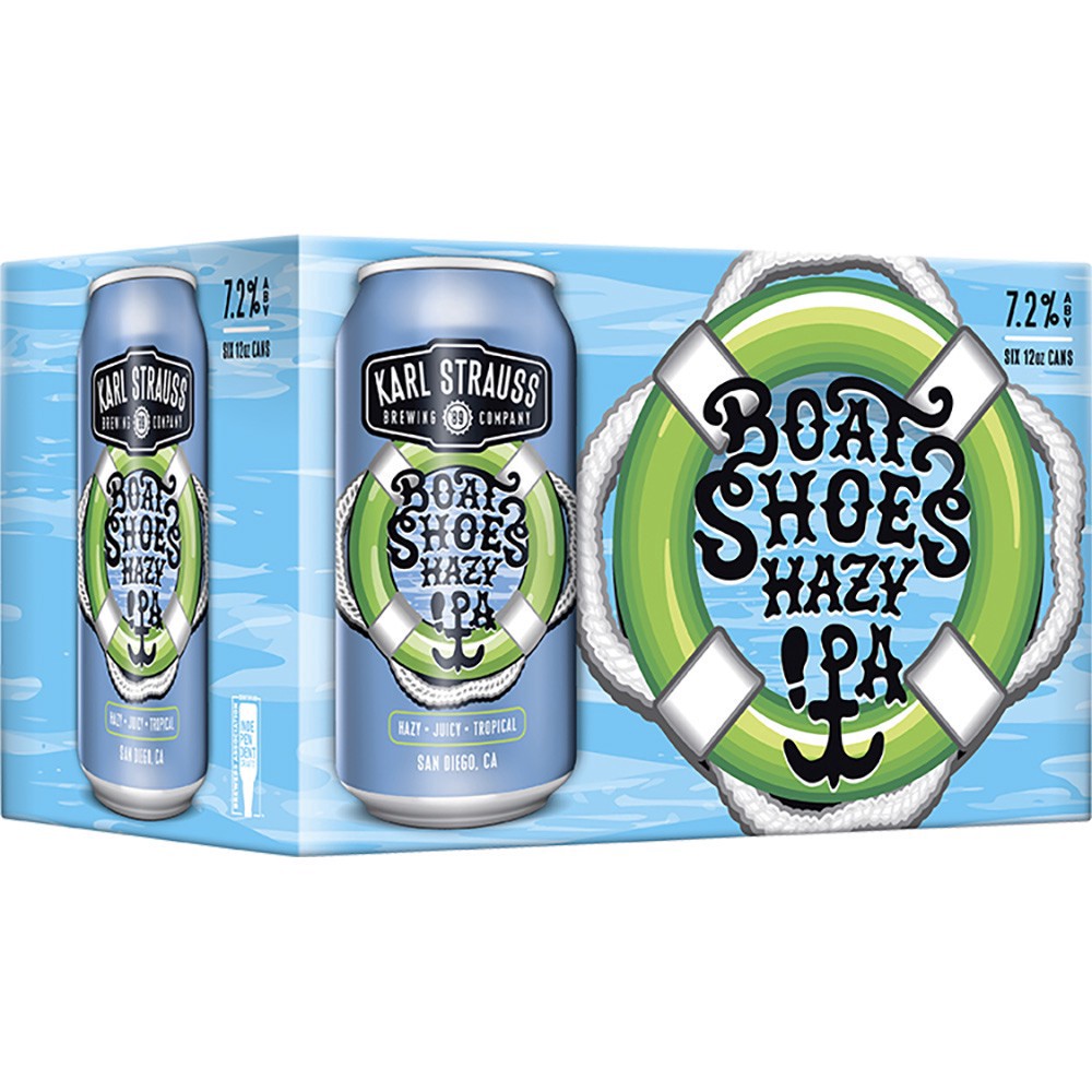 slide 1 of 1, Karl Strauss Brewing Company Hazy IPA Boat Shoes Beer 6 - 12 oz Cans, 6 ct
