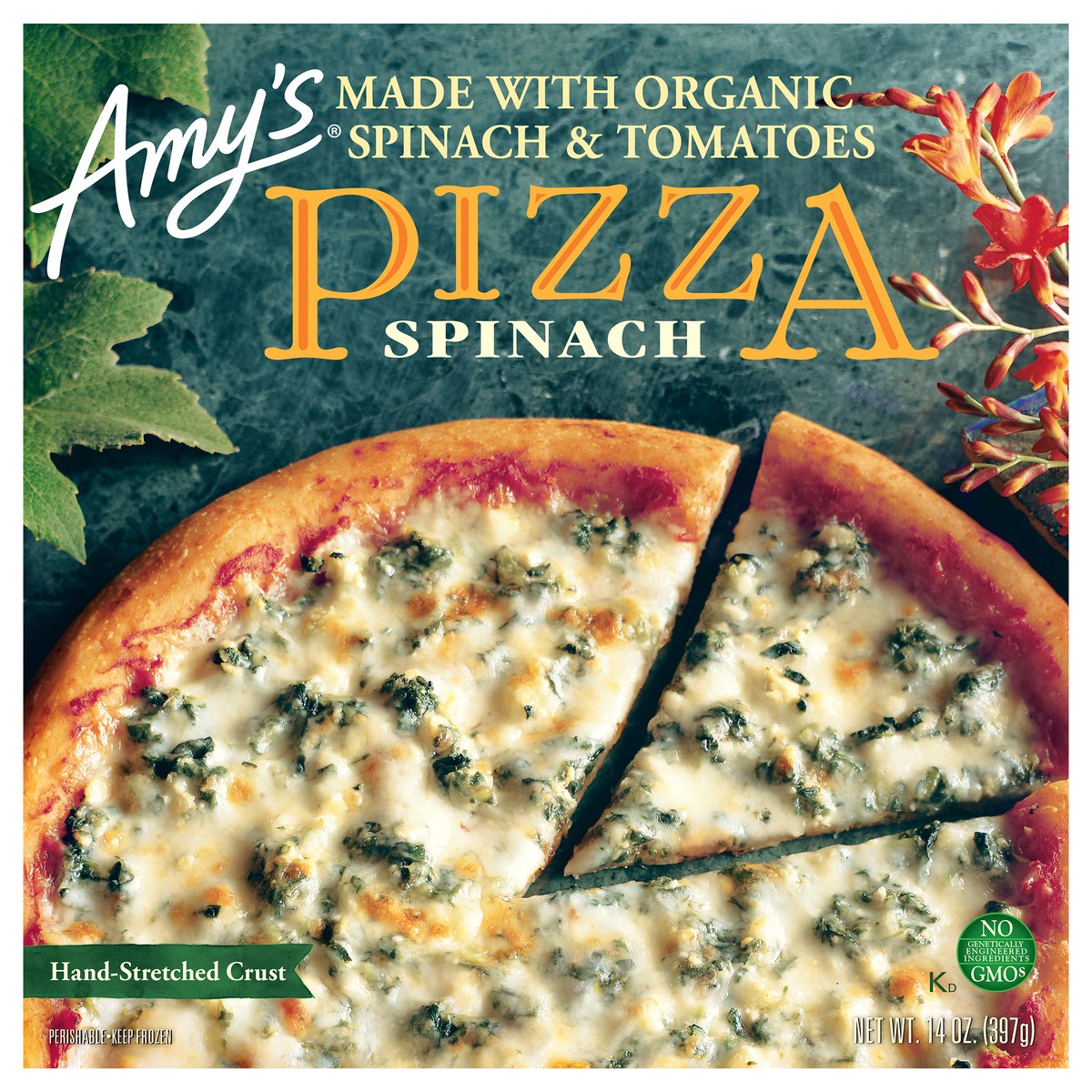 slide 1 of 7, Amy's Spinach Pizza, 14 oz