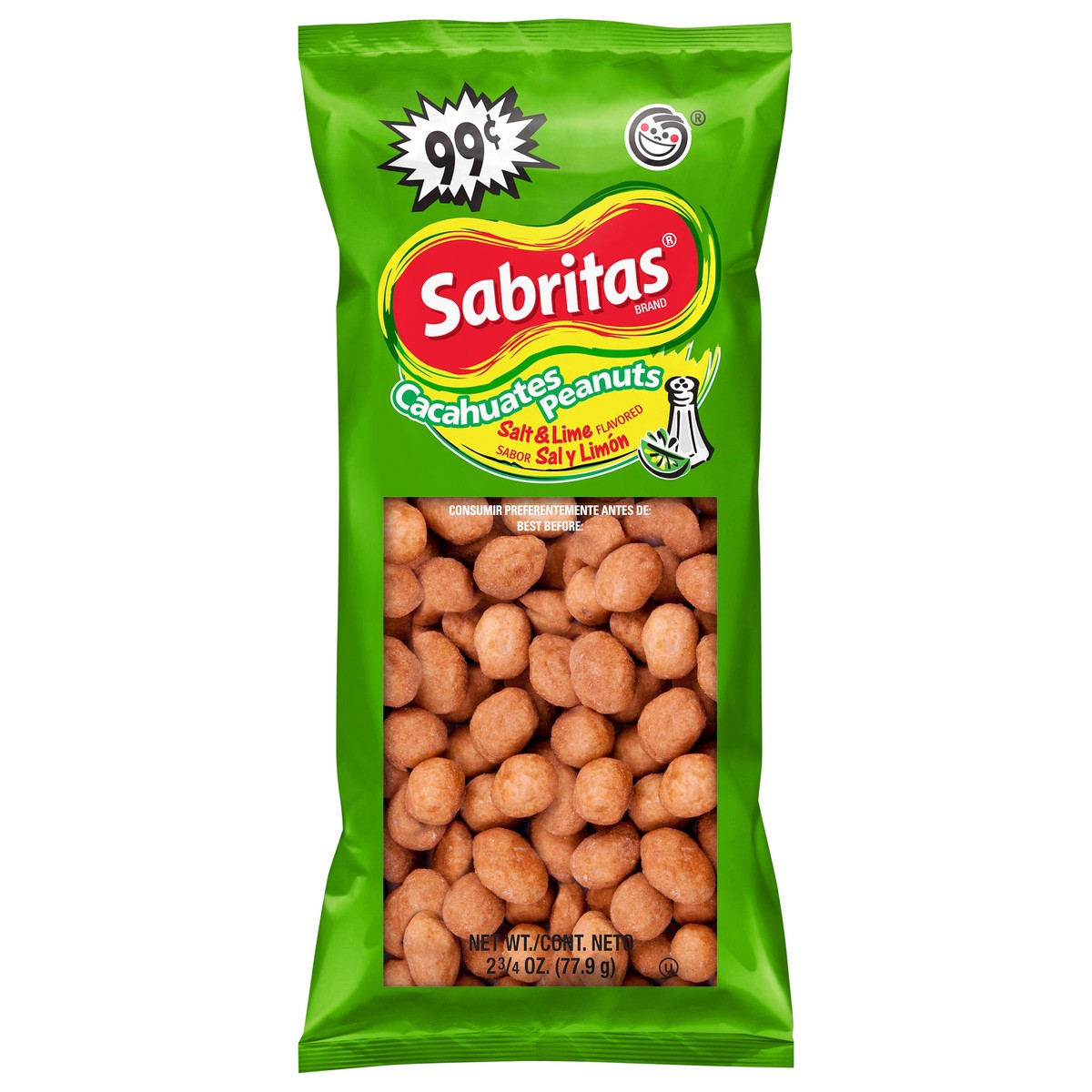 slide 1 of 6, Sabritas Peanuts Salt & Lime Flavored 2 3/4 Oz, 2.75 oz