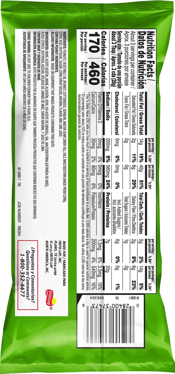 slide 6 of 6, Sabritas Salt & Lime Flavored Cacahuates Peanuts 2.75 oz, 2.75 oz