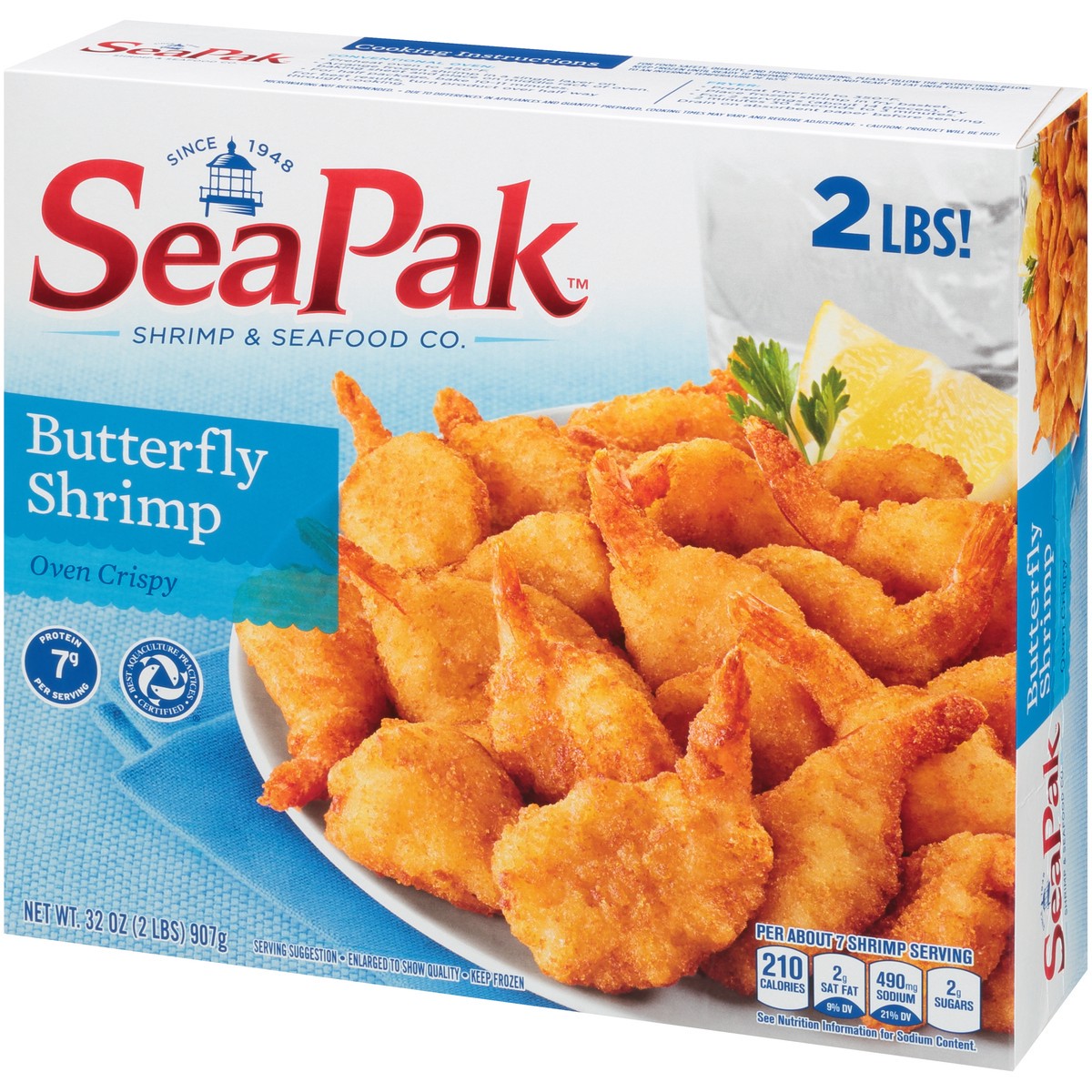 slide 2 of 9, SeaPak Shrimp & Seafood Co. Oven Crispy Butterfly Shrimp 32 oz. Box, 32 oz