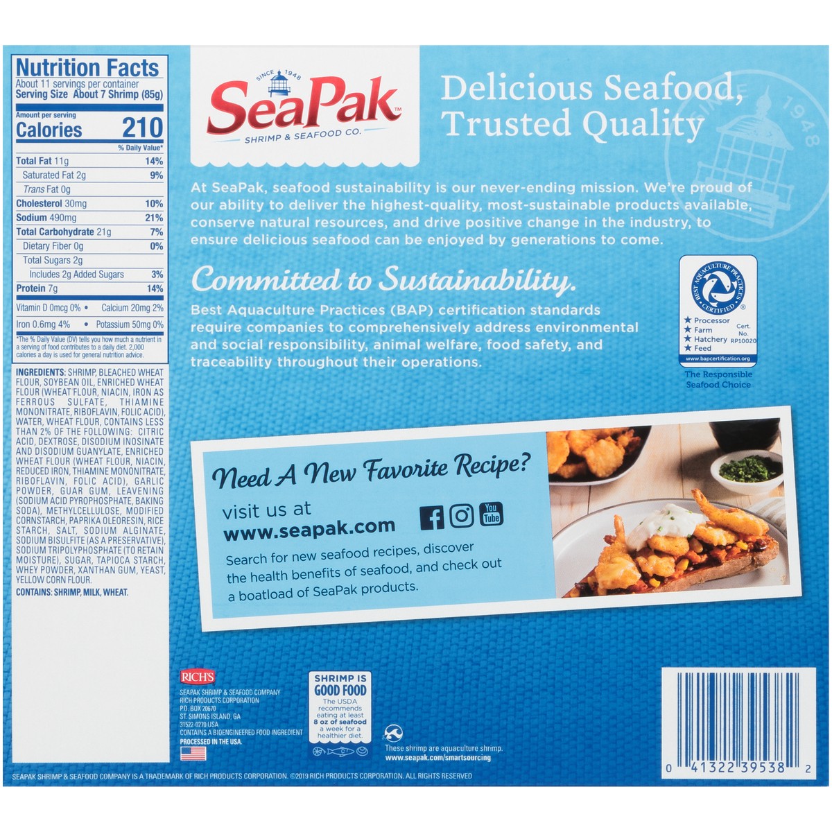 slide 3 of 9, SeaPak Shrimp & Seafood Co. Oven Crispy Butterfly Shrimp 32 oz. Box, 32 oz