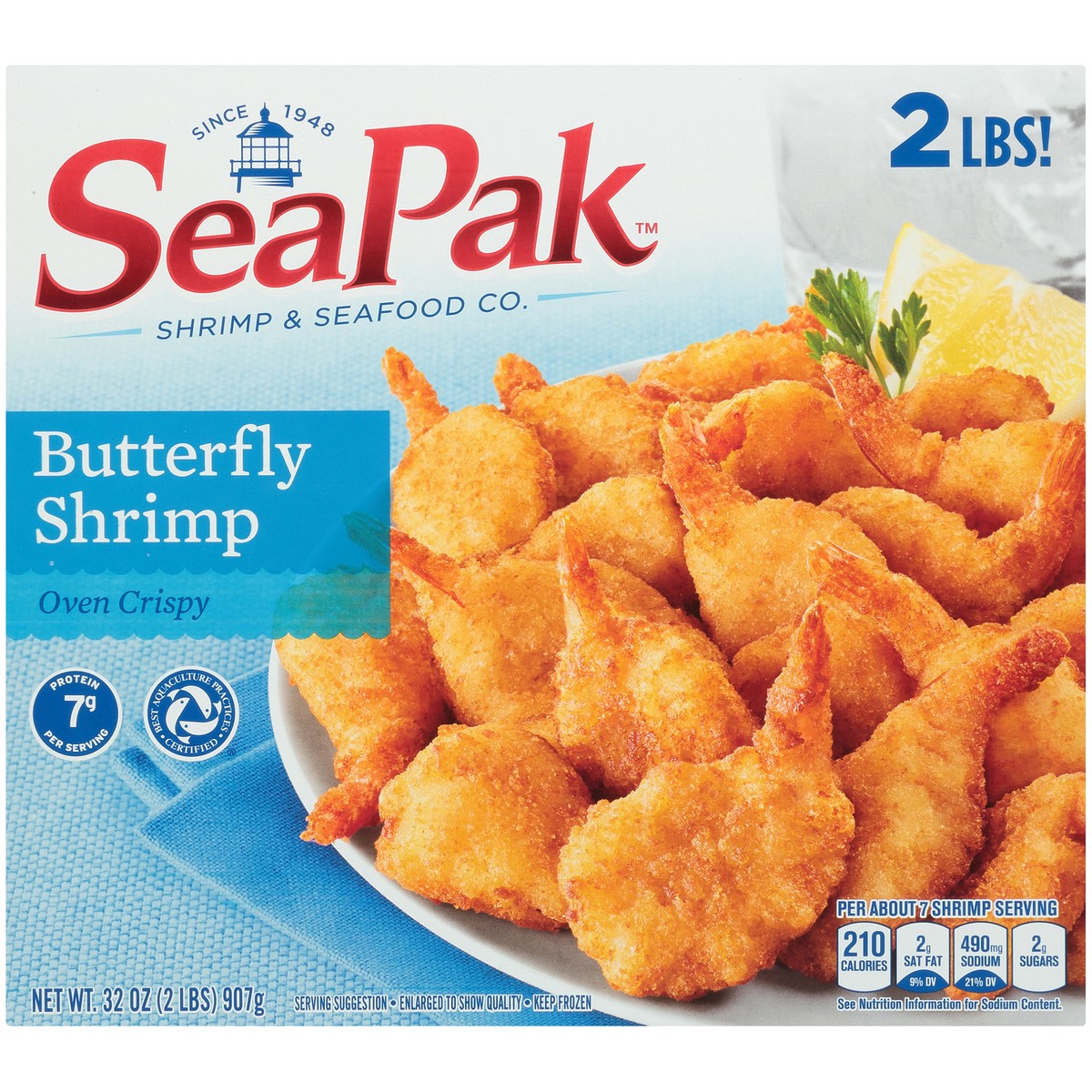 slide 5 of 9, SeaPak Shrimp & Seafood Co. Oven Crispy Butterfly Shrimp 32 oz. Box, 32 oz