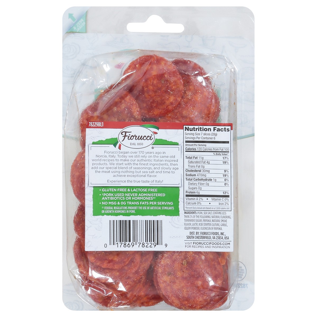 slide 3 of 14, Fiorucci 100% Natural Uncured Pepperoni, 6 oz