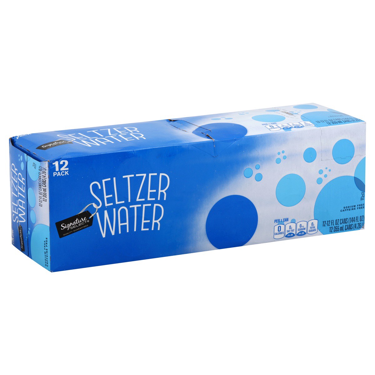 slide 1 of 13, Signature Select Seltzer Water 12 ea, 12 ct