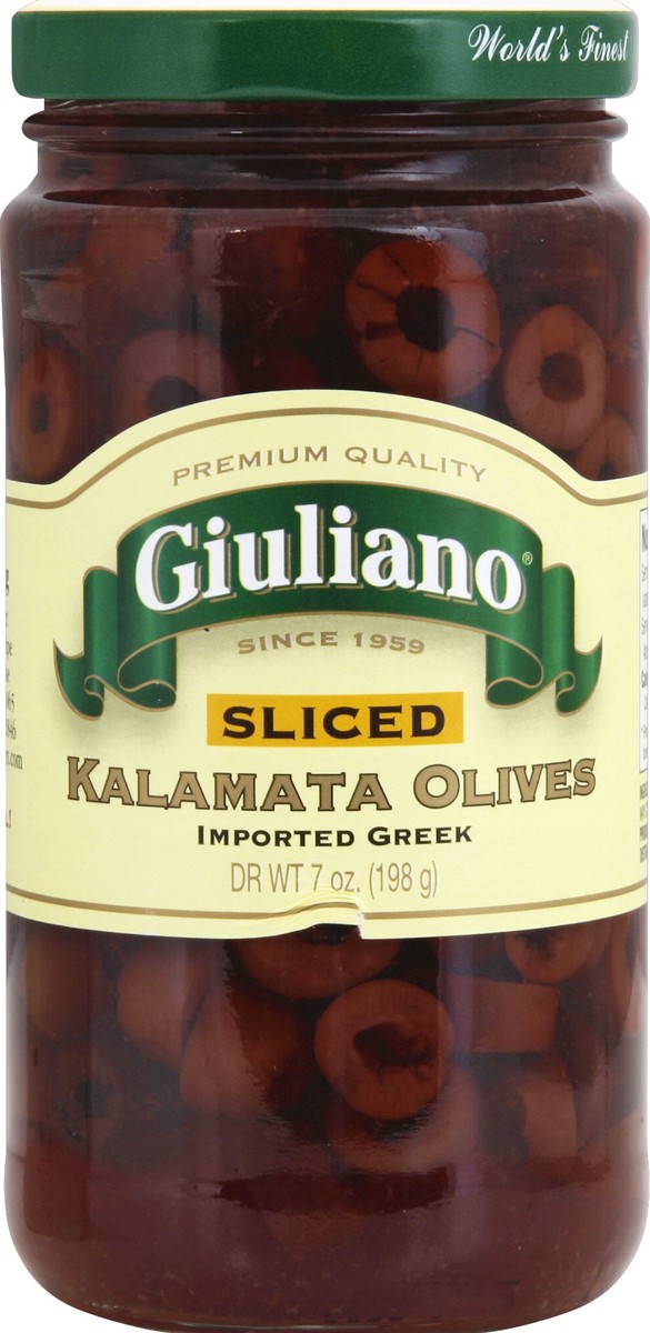 slide 2 of 2, Giuliano Sliced Kalamata Olives, 6.5 oz