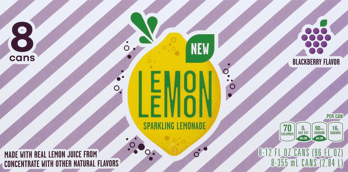 slide 5 of 6, Lemon Lemon Sparkling Blackberry Lemonade - 8 ct; 12 fl oz, 8 ct; 12 fl oz