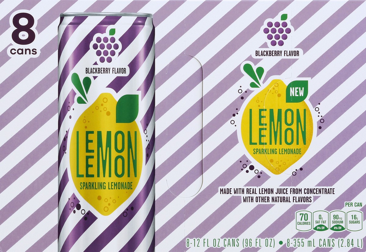 slide 6 of 6, Lemon Lemon Sparkling Blackberry Lemonade - 8 ct; 12 fl oz, 8 ct; 12 fl oz