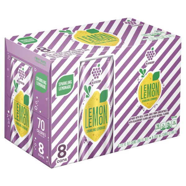 slide 1 of 6, Lemon Lemon Sparkling Blackberry Lemonade - 8 ct; 12 fl oz, 8 ct; 12 fl oz