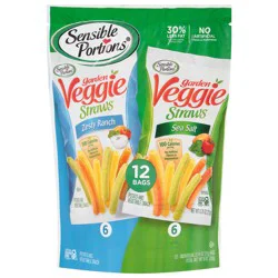 Sensible Portions Garden Veggie Straws Zesty Ranch/Sea Salt Potato and Vegetable Snack 12 - 0.75 oz Bags