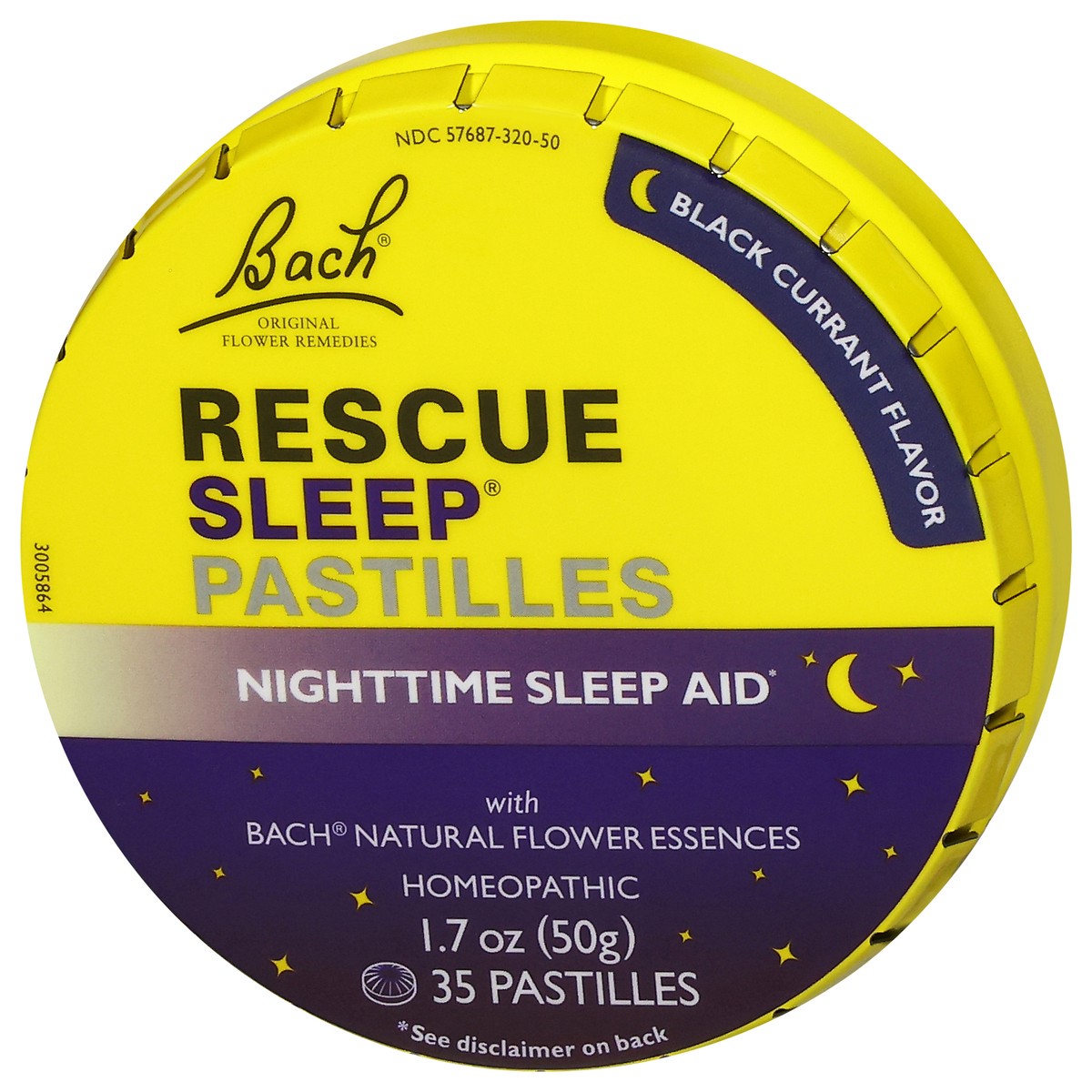 slide 4 of 4, Bach Original Flower Remedies Rescue Sleep Nighttime Black Currant Flavor Sleep Aid 35 Pastilles, 35 ct