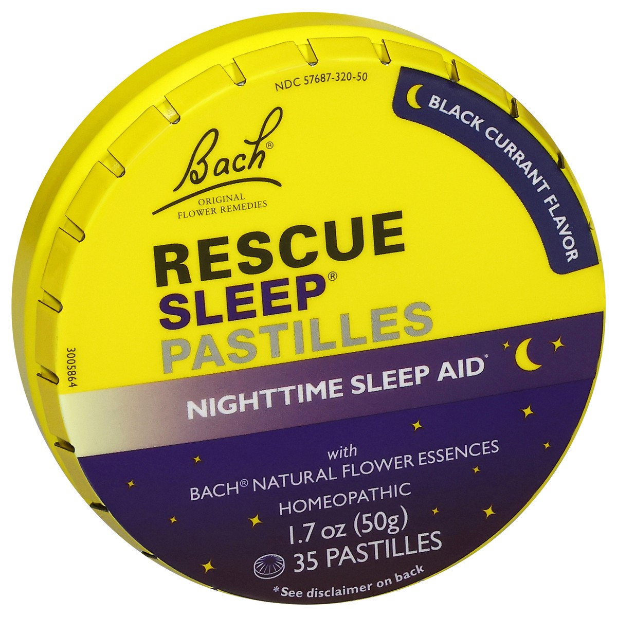 slide 3 of 4, Bach Original Flower Remedies Rescue Sleep Nighttime Black Currant Flavor Sleep Aid 35 Pastilles, 35 ct