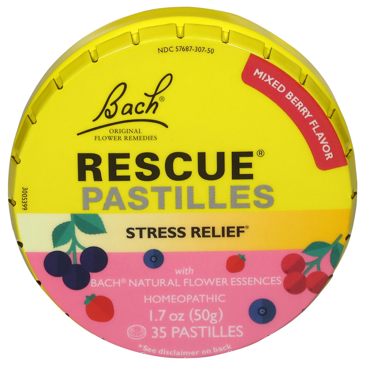 slide 2 of 4, Bach Original Flower Remedies Rescue Mixed Berry Flavor Stress Relief 35 Pastilles, 35 ct