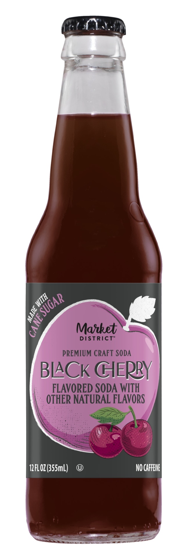 slide 1 of 1, Md Black Cherry Soda - 12 oz, 12 oz