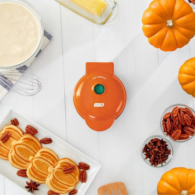 slide 3 of 6, Dash Pumpkin Mini Waffle Maker, 1 ct