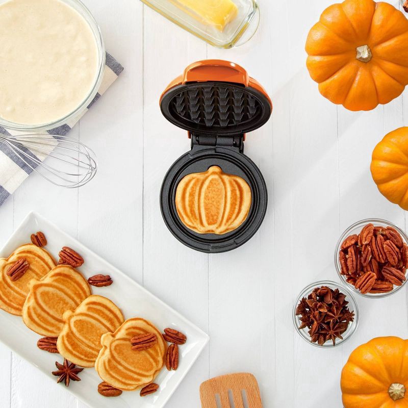 slide 4 of 6, Dash Pumpkin Mini Waffle Maker, 1 ct