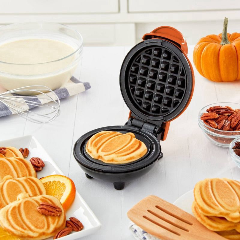 slide 5 of 6, Dash Pumpkin Mini Waffle Maker, 1 ct