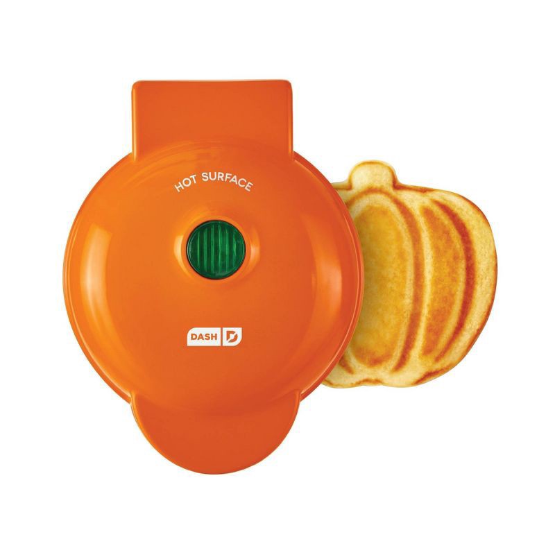 slide 1 of 6, Dash Pumpkin Mini Waffle Maker, 1 ct