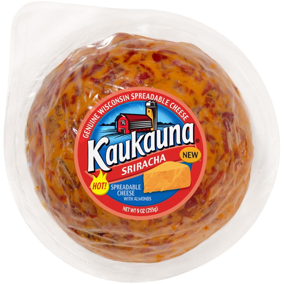 slide 1 of 1, Kaukauna Sriracha Spreadable Cheese With Almonds, 9 oz