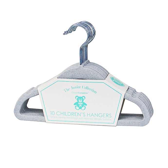 slide 1 of 4, Closet Complete Flocked Children's Hangers - Light BLue, 10 ct