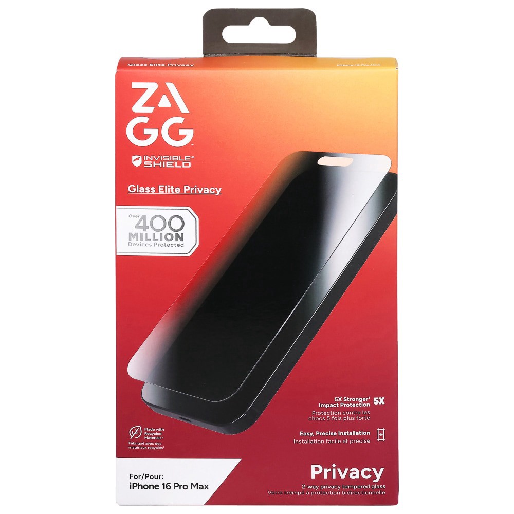slide 1 of 2, ZAGG™ InvisibleShield® Glass Elite Privacy Tempered Glass Screen Protector, 1 ct