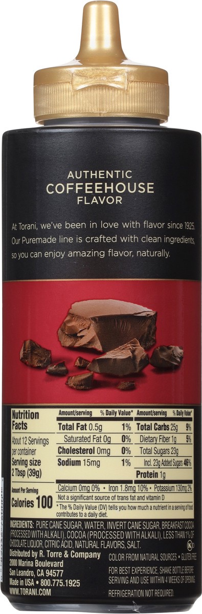 slide 9 of 12, Torani Dark Chocolate Puremade Sauce - 16.5 oz, 16.5 oz