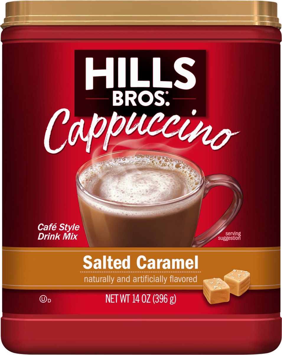 slide 9 of 9, Hills Bros. Cappuccino Cafe Style Salted Caramel Drink Mix - 14 oz, 14 oz