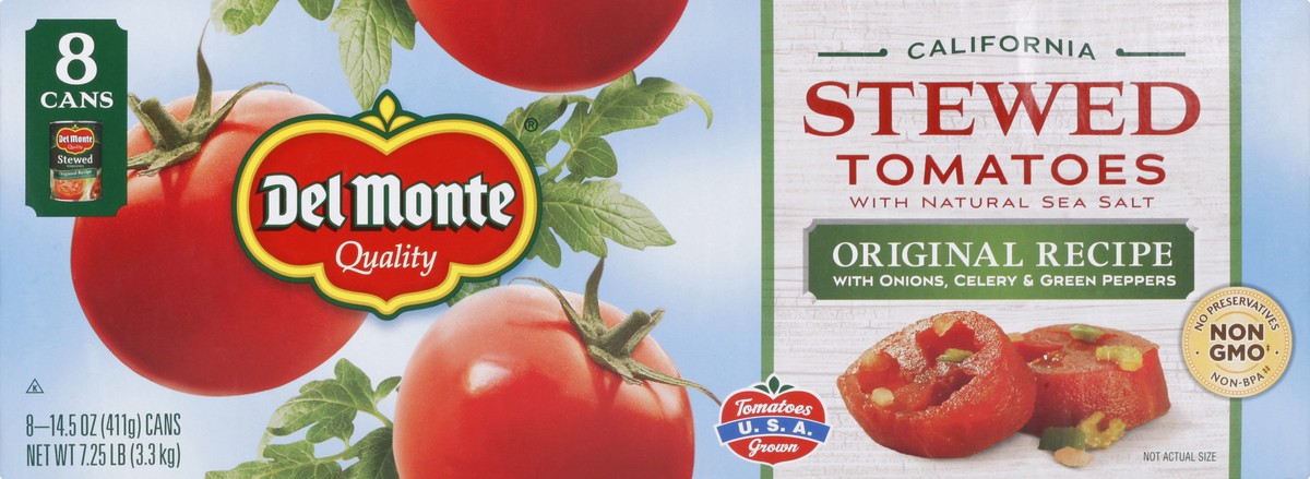 slide 3 of 13, Del Monte Stewed with Natural Sea Salt Original Recipe Tomatoes 8 ea, 8 ct