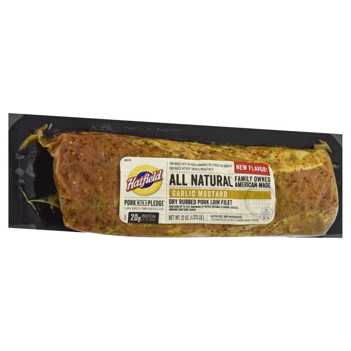 slide 5 of 10, Hatfield Pork Loin Filet, Garlic Mustard, Dry Rubbed, 22 oz