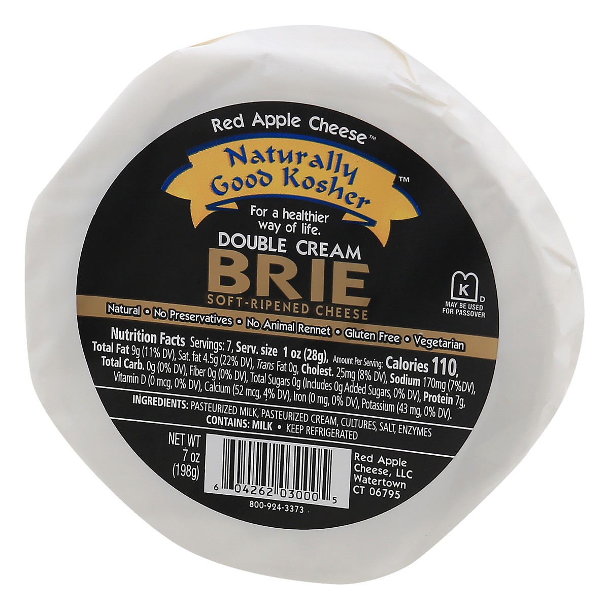 slide 5 of 13, Naturally Good Kosher Double Cream Brie Wheel, 7 oz