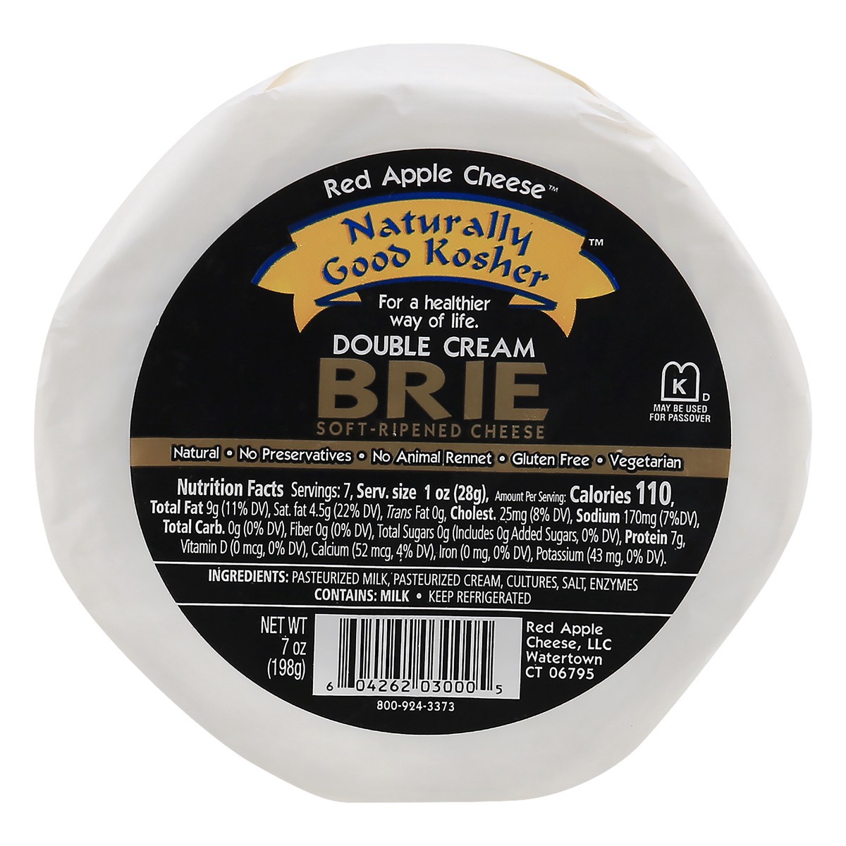 slide 11 of 13, Naturally Good Kosher Double Cream Brie Wheel, 7 oz