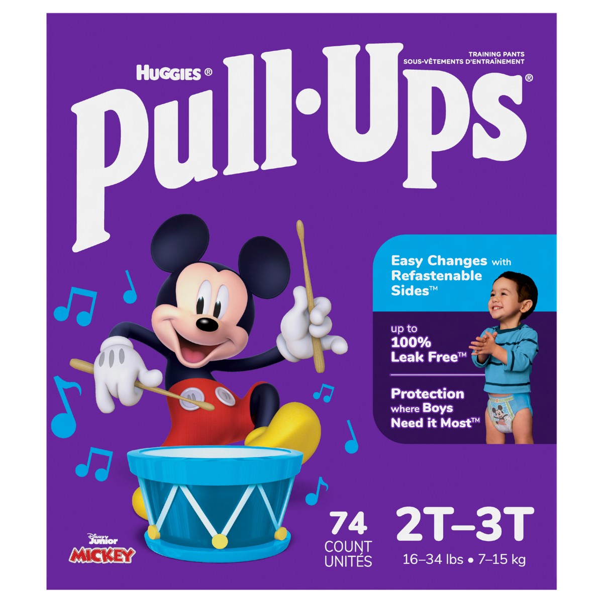 slide 1 of 22, Pull-Ups Boys'' Potty Training Pants, 2T-3T (16-34 lbs), 74 Ct, 74 ct