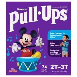 Pull-Ups Boys'' Potty Training Pants, 2T-3T (16-34 lbs), 74 Ct