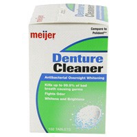 slide 3 of 21, Meijer Antibacterial Overnight Denture Cleaner Tablets, Whitening, 102 ct