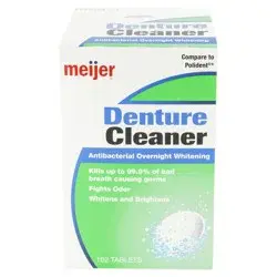 Meijer Antibacterial Overnight Denture Cleaner Tablets, Whitening