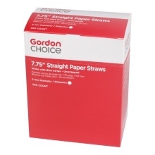 slide 1 of 1, Gordon Choice Straw 7.75'' Ppr Wht Unwrpd, 500 ct