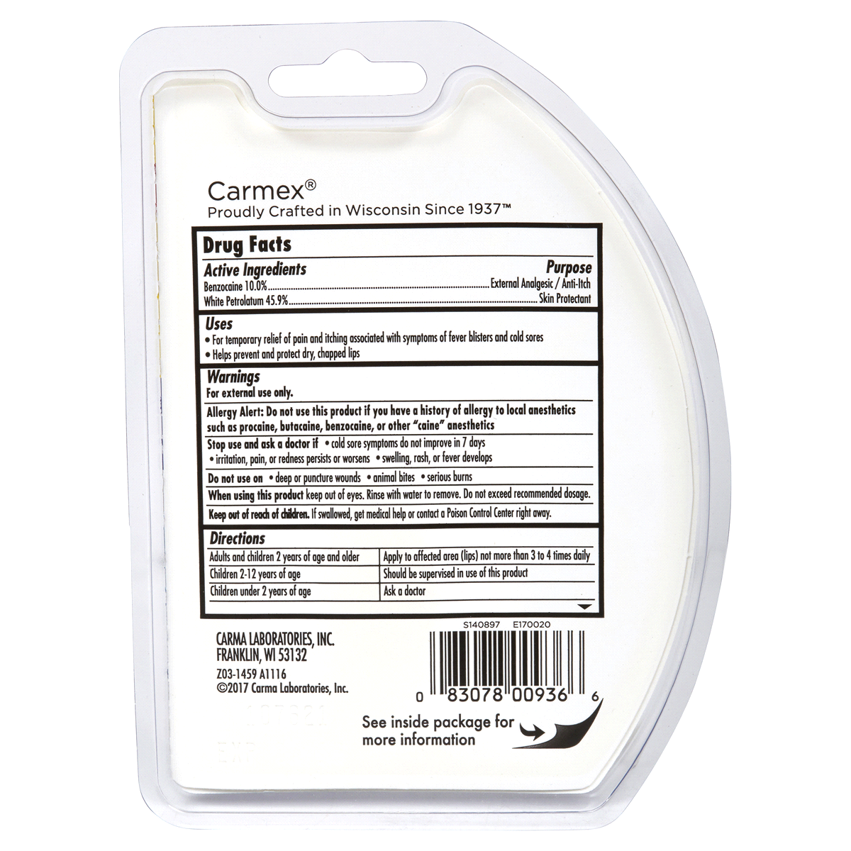 slide 2 of 2, Carmex External Analgesic Cold Sore Treatment, 0.07 oz