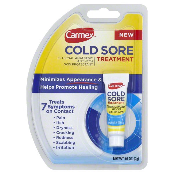 slide 1 of 2, Carmex External Analgesic Cold Sore Treatment, 0.07 oz