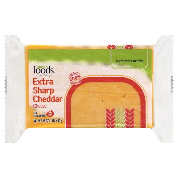 slide 1 of 5, Lowes Foods Extra Sharp Cheddar Cheese Chunk, 16 oz