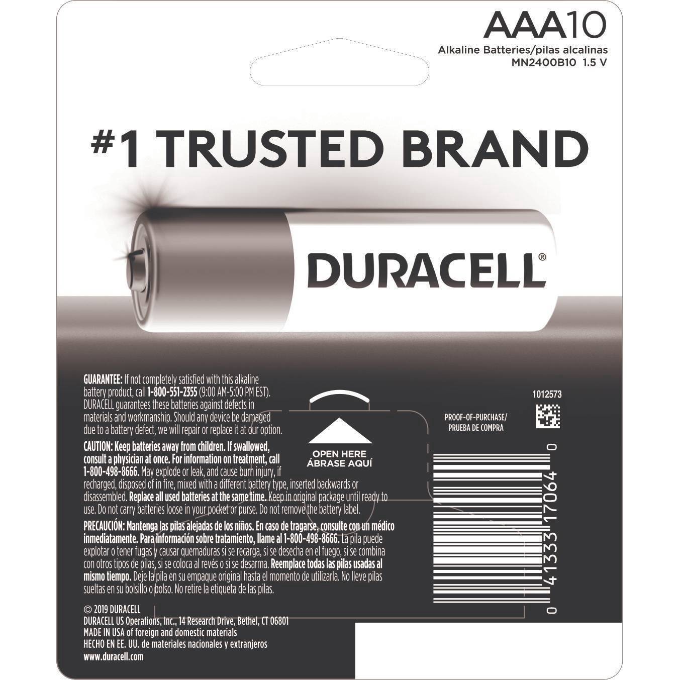 slide 15 of 17, Duracell Coppertop AAA Alkaline Batteries, 10/Pack, 10 ct