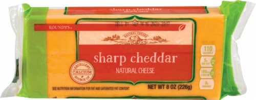 slide 1 of 1, Roundy's Roundys Chunk Sharp Cheddar Cheese, 8 oz