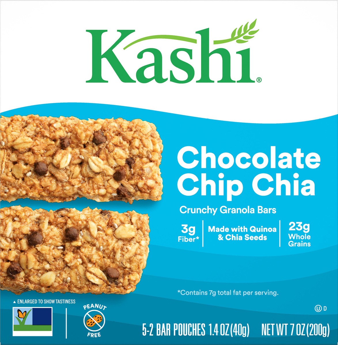 slide 9 of 12, Kashi Crunchy Granola Bars, Chocolate Chip Chia, 7 oz, 10 Count, 7 oz