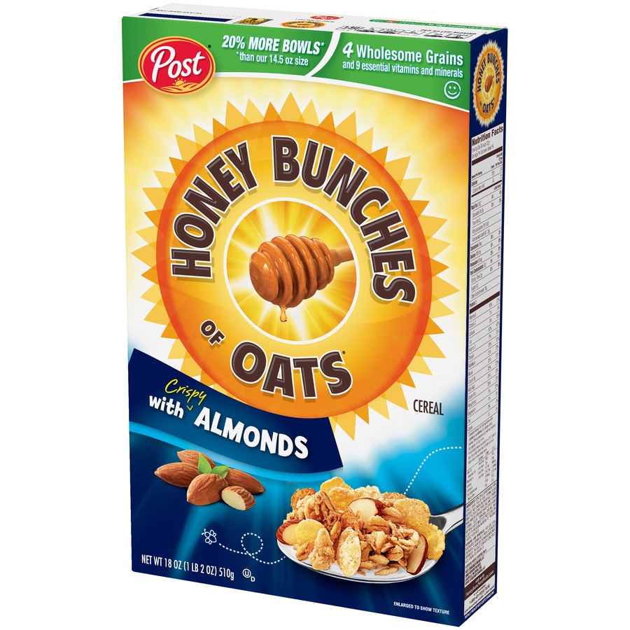 slide 3 of 3, Honey Bunches of Oats with Crispy Almonds Cereal, 18 oz