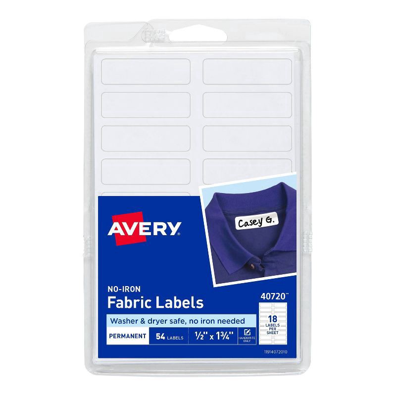 slide 1 of 3, Avery 54ct No Iron Labels, 54 ct