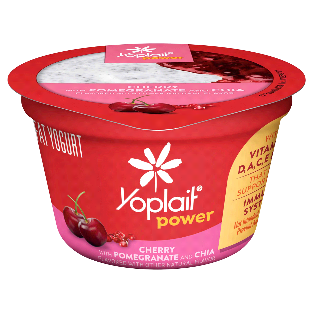 slide 1 of 1, Yoplait Power Cherry With Pomegranate And Chia Low Fat Yogurt, 5.3 oz