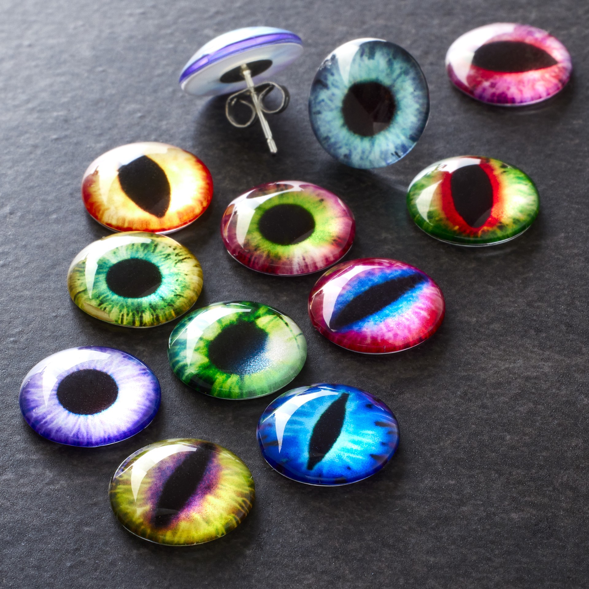 slide 3 of 4, Found Objects Multicolored Glass Cabochons By Bead Landing, 12 mm