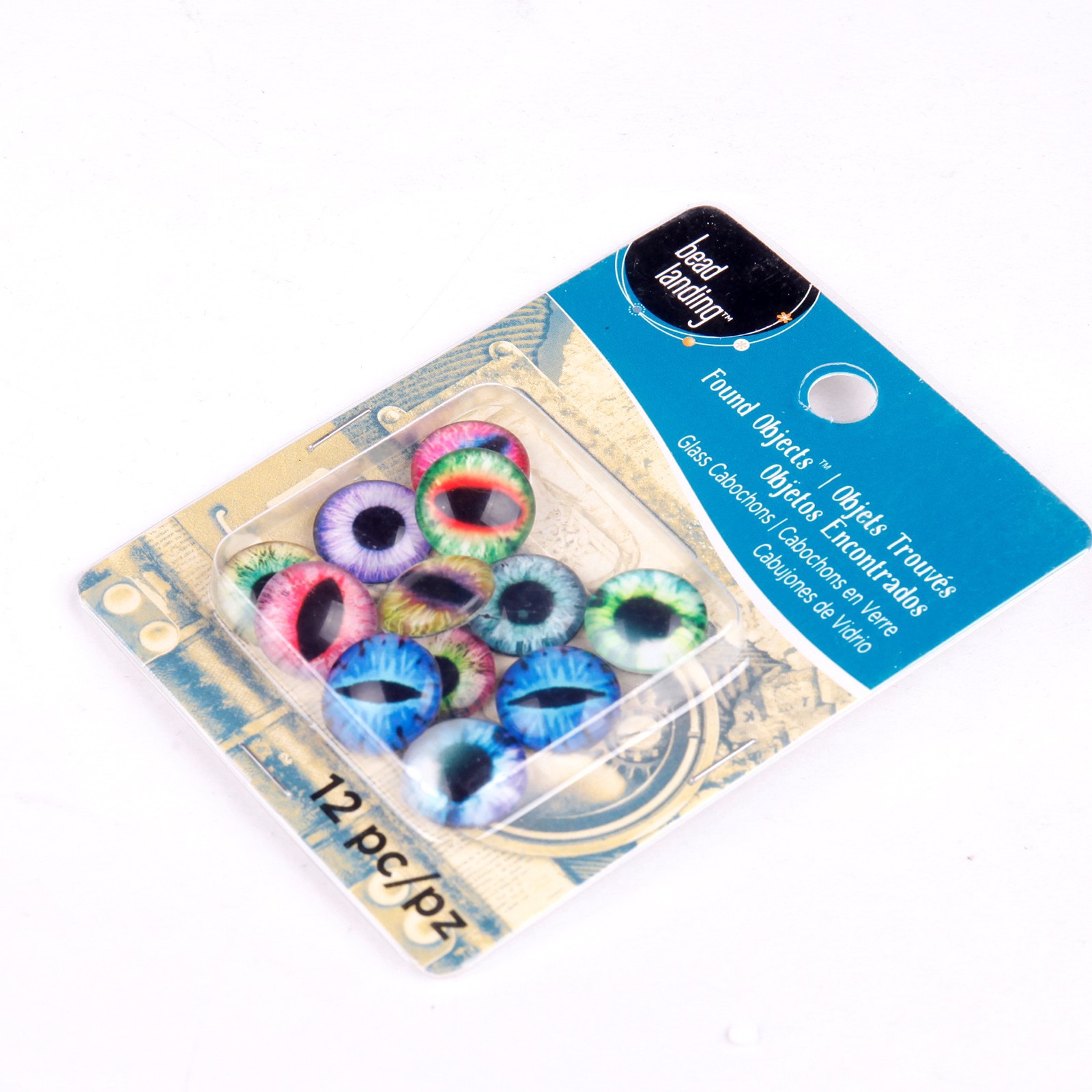 slide 2 of 4, Found Objects Multicolored Glass Cabochons By Bead Landing, 12 mm