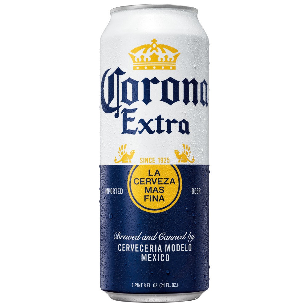 slide 1 of 7, Corona Extra Mexican Lager Import Beer, 24 fl oz Can, 4.6% ABV, 24 fl oz