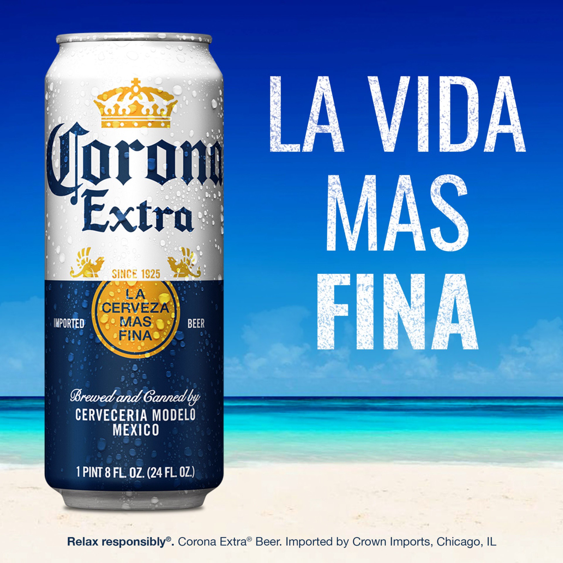 slide 3 of 7, Corona Extra Mexican Lager Import Beer, 24 fl oz Can, 4.6% ABV, 24 fl oz